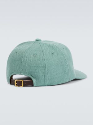 Ленена вълнена шапка с козирки Visvim зелено