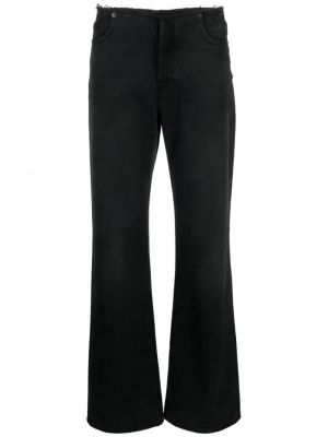 Straight fit džíny s oděrkami Haikure černé
