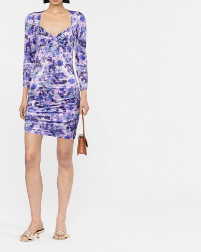Květinové šaty s potiskem Isabel Marant fialové