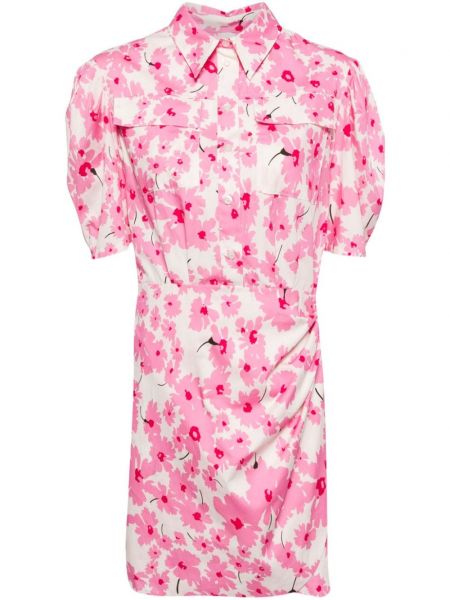 Pamučna haljina košulja s cvjetnim printom s printom Msgm