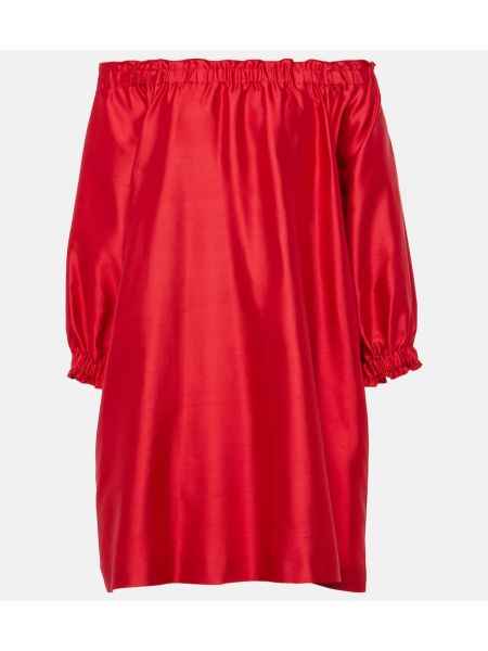 Pamučna svilena haljina Max Mara crvena