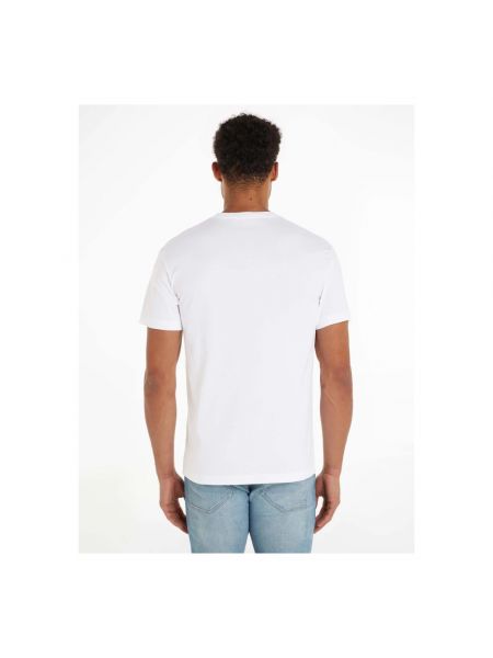 Camiseta con estampado manga corta Calvin Klein Jeans blanco