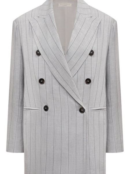 Льняной пиджак из вискозы Antonelli Firenze серый