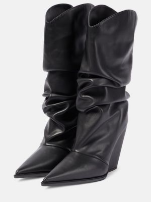 Usnjene gumijasti škornji iz umetnega usnja Alexandre Vauthier črna