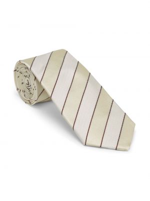 Cravate en soie Brunello Cucinelli beige