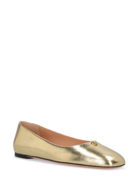 Bőr balerina cipők Bally aranyszínű