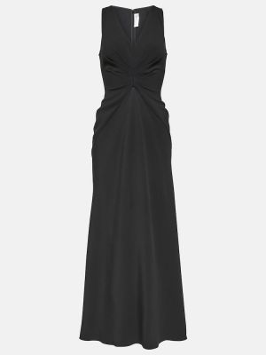 Asimetrična dolga obleka Victoria Beckham črna