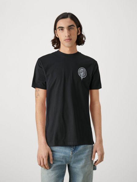 Черная футболка с принтом Santa Cruz