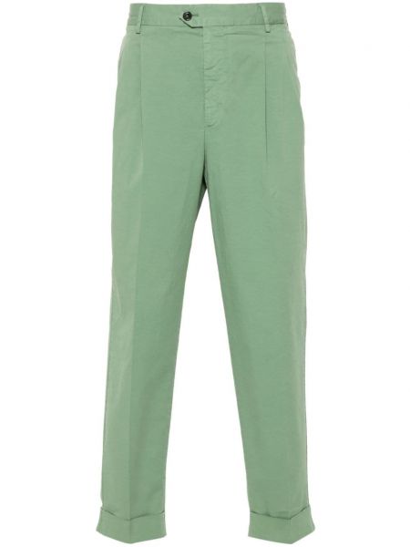 Βαμβακερό παντελόνι σε στενή γραμμή Pt Torino πράσινο