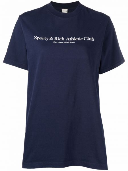 Хлопковая футболка с принтом Sporty And Rich