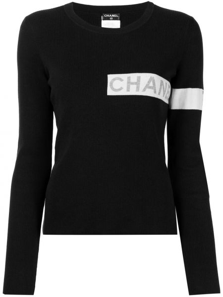 Top a rayas Chanel Pre-owned negro
