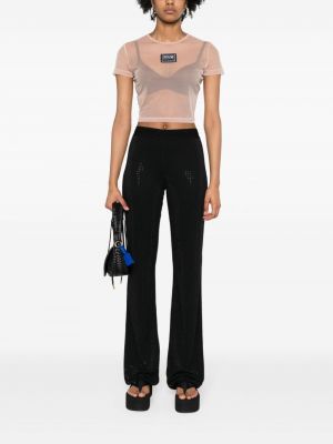 Bluzka z siateczką Versace Jeans Couture beżowa