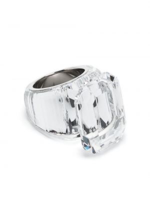 Prsten od nehrđajućeg čelika Swarovski bijela