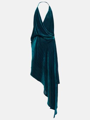 Ασύμμετρη μίντι φόρεμα Petar Petrov πράσινο