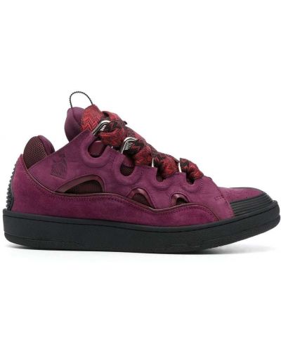 Tykk semsket skinn sneakers Lanvin lilla