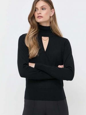 Gyapjú pulóver Elisabetta Franchi fekete