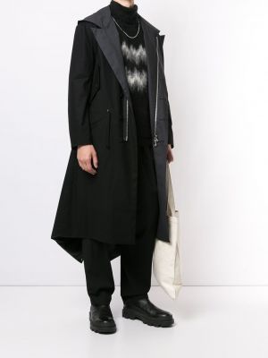 Abrigo con capucha oversized Yohji Yamamoto negro