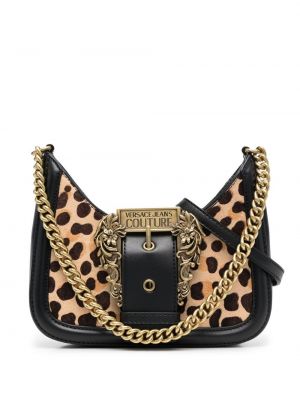 Leopard trykt kjedeposer Versace Jeans Couture svart