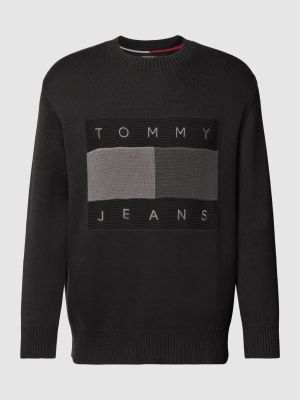Dzianinowy sweter Tommy Jeans czarny