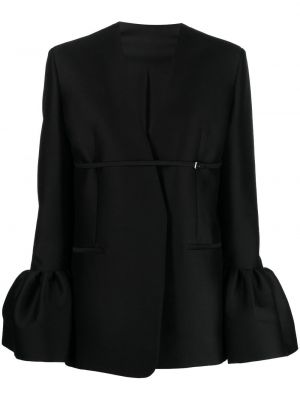 V-hals lang blazer Gia Studios svart