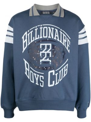 Hanorac din bumbac cu imagine Billionaire Boys Club albastru
