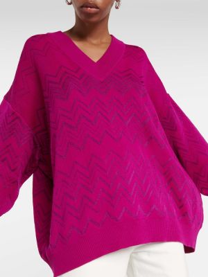 Oversized vlnený sveter Missoni ružová