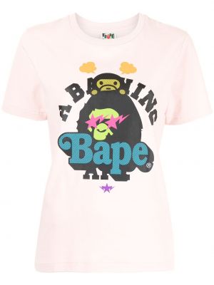 Camiseta con estampado A Bathing Ape® rosa