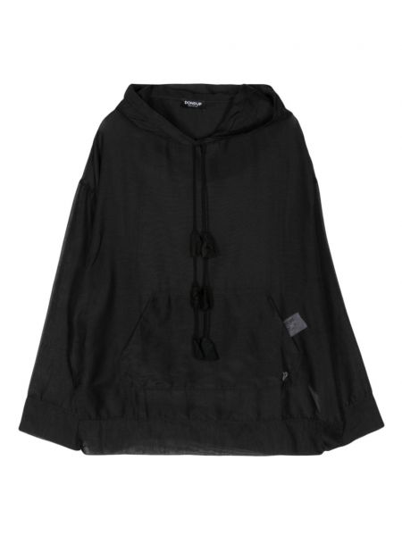 Prozirna hoodie s kapuljačom Dondup crna