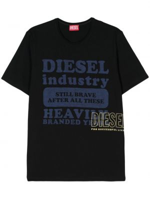 Koszulka z nadrukiem Diesel czarna