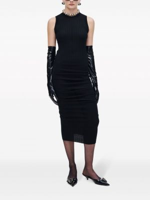 Sukienka midi wełniana Marc Jacobs czarna
