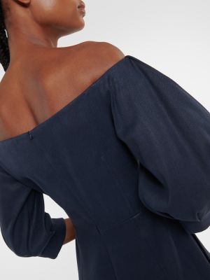 Robe mi-longue en coton Gabriela Hearst bleu