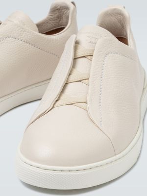 Sneakers di pelle Zegna bianco