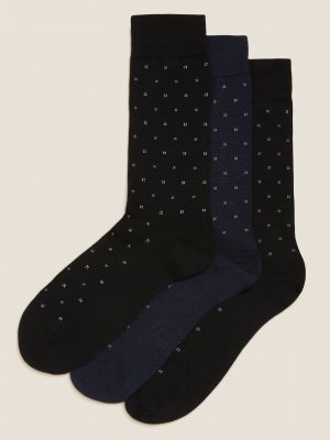 Шерстяные носки из шерсти мериноса в горошек Marks & Spencer серые