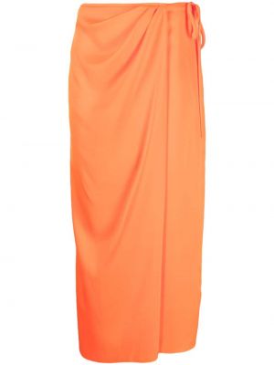 Midi sukňa Essentiel Antwerp oranžová