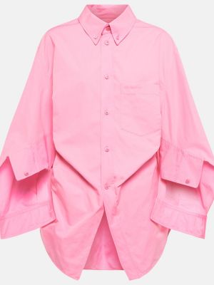Oversize памучна риза Balenciaga розово