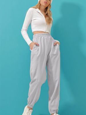 Spodnie sportowe Trend Alaçatı Stili szare