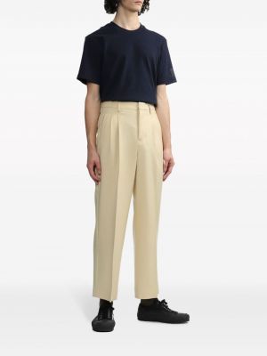 Vlněné rovné kalhoty Ami Paris žluté