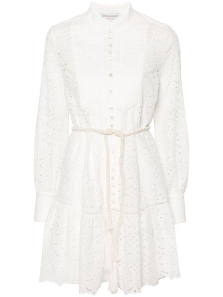 Robe évasée brodé Ermanno Firenze blanc