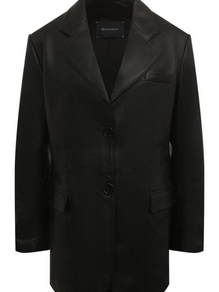 Кожаный пиджак Manokhi черный