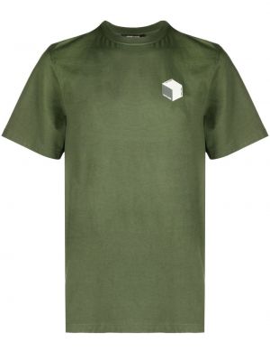 Тениска с принт от джърси със змийски принт Roberto Cavalli зелено