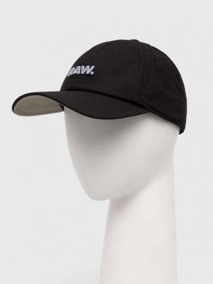 Със звездички памучна шапка с козирки с апликация G-star Raw черно
