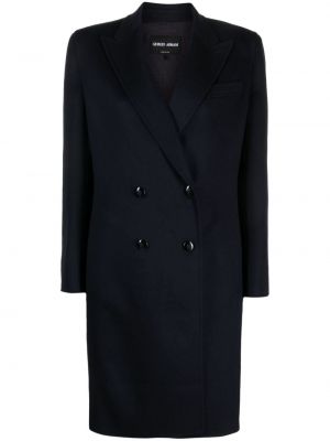 Gyapjú kabát Giorgio Armani kék