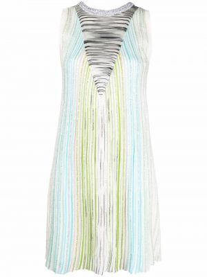 Strikket stripete paljett dress Missoni hvit