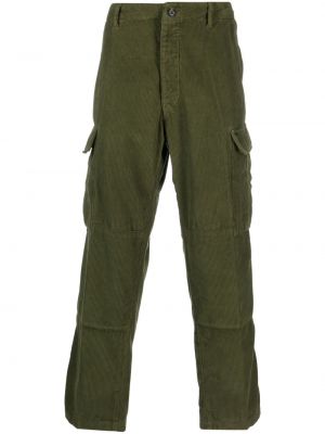 Памучни карго панталони от рипсено кадифе President's зелено