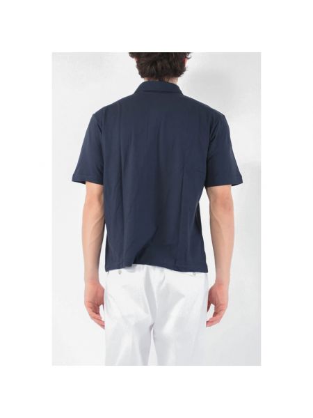 Camisa con botones de tela jersey Paolo Pecora azul