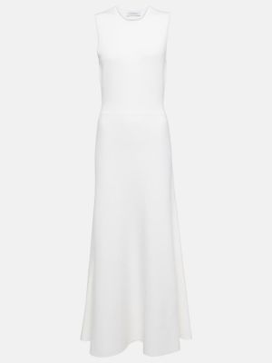 Kašmírové hedvábné vlněné dlouhé šaty Gabriela Hearst bílé