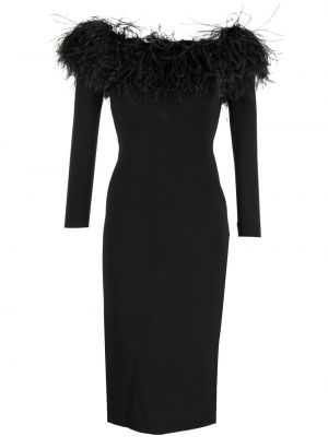 Sukienka koktajlowa w piórka Elie Saab czarna