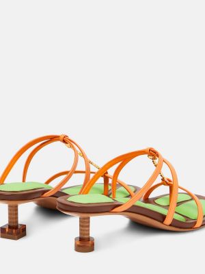 Kožené sandály Jacquemus oranžové