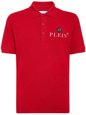 Tricou polo din bumbac Philipp Plein roșu