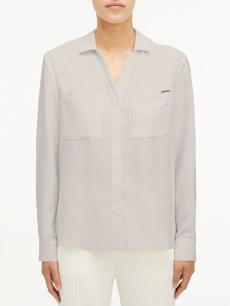 Camisa manga larga con bolsillos Calvin Klein gris